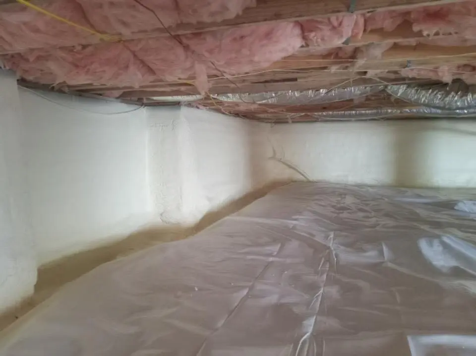 Crawl space encapsulation with closed-cell spray foam for Spray Foam Roofing in West Caln